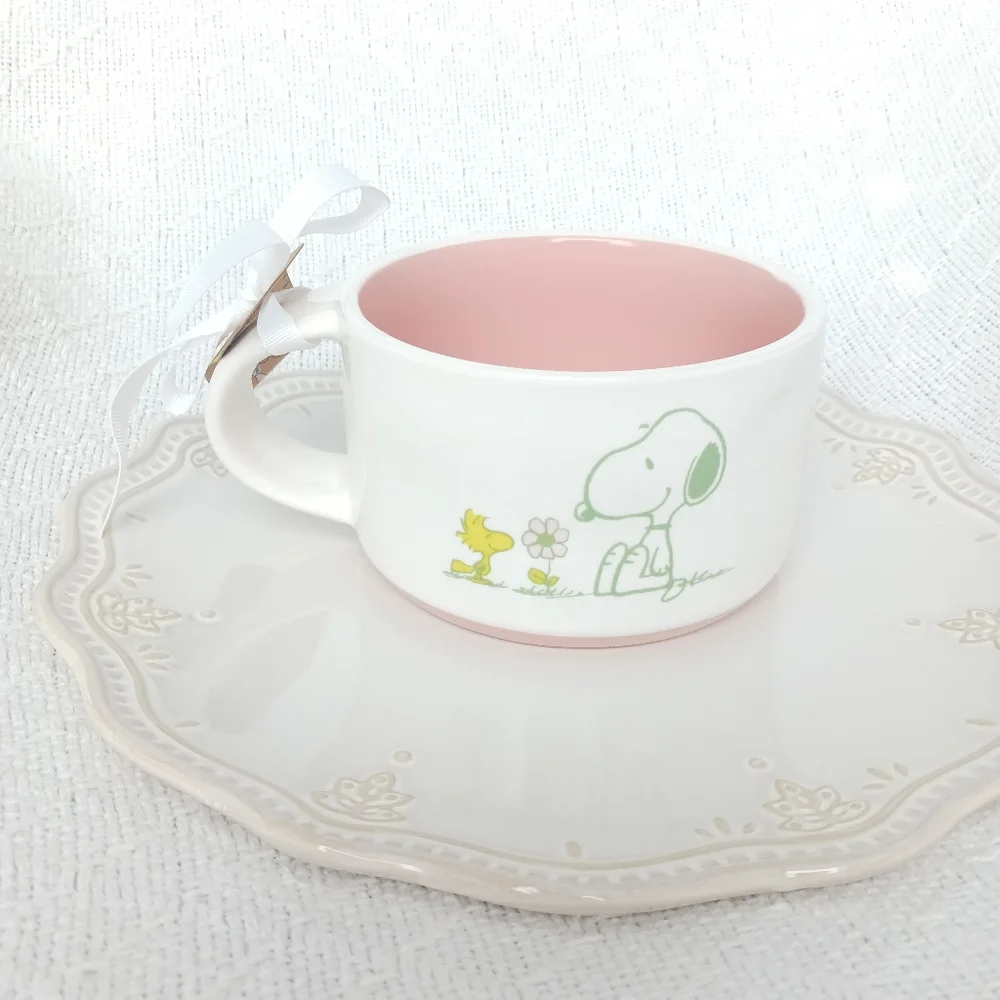 Rae Dunn × Peanuts Puppy Life Ceramic Dog Dish Bowl Mug